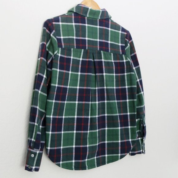 DEREK LAM 10 CROSBY Green Navy Blue Tartan Plaid Button Down Shirt 4 100% Cotton - Picture 13 of 15